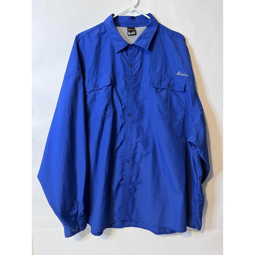 Mens 3XL Fishing Shirt Long Sleeve Vented Quick-Dry Skater Style Lightweight